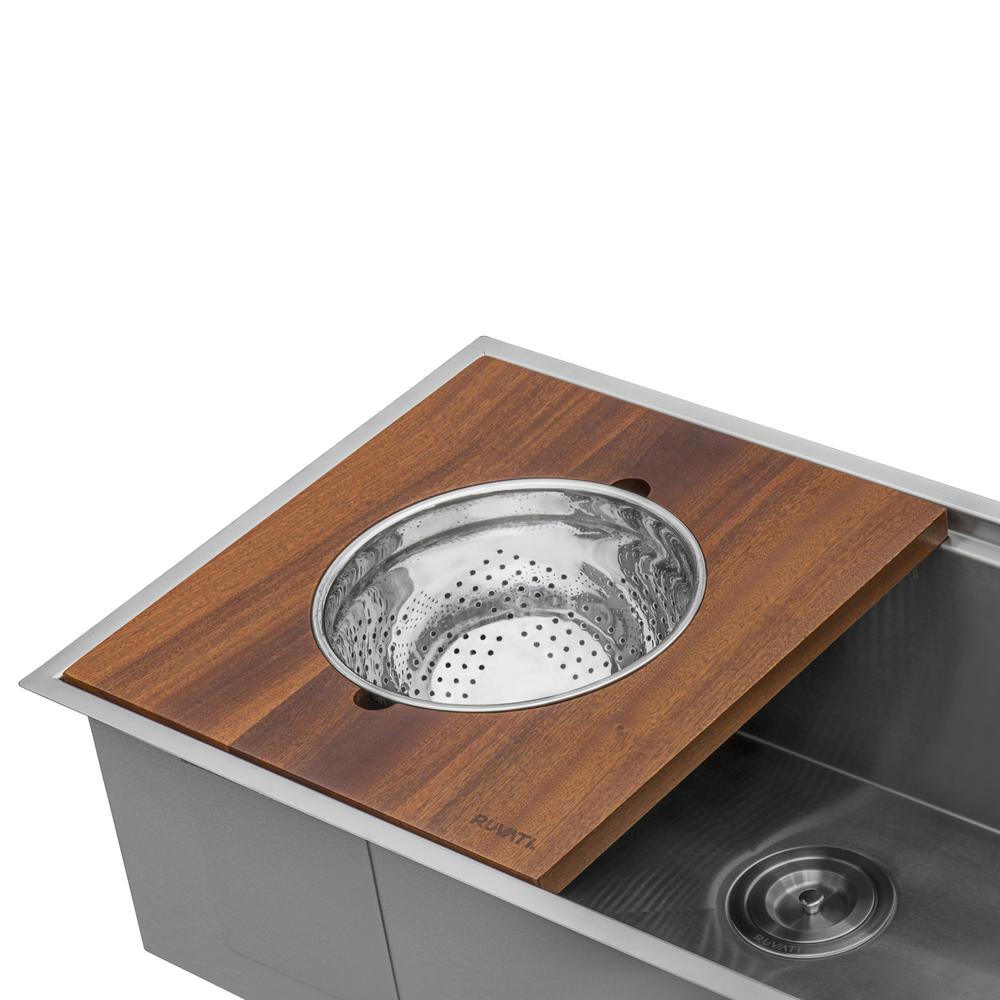 Ruvati 30-inch Workstation Ledge Undermount 16 Gauge Kitchen Sink Single Bowl. Picture 3