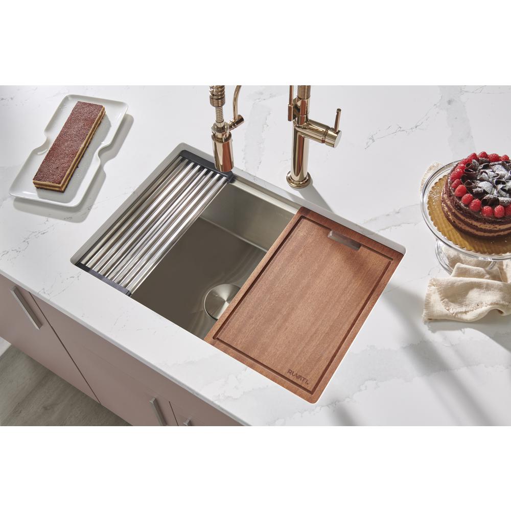 Ruvati 27-inch Workstation Undermount Ledge Kitchen Sink with Accessories. Picture 7