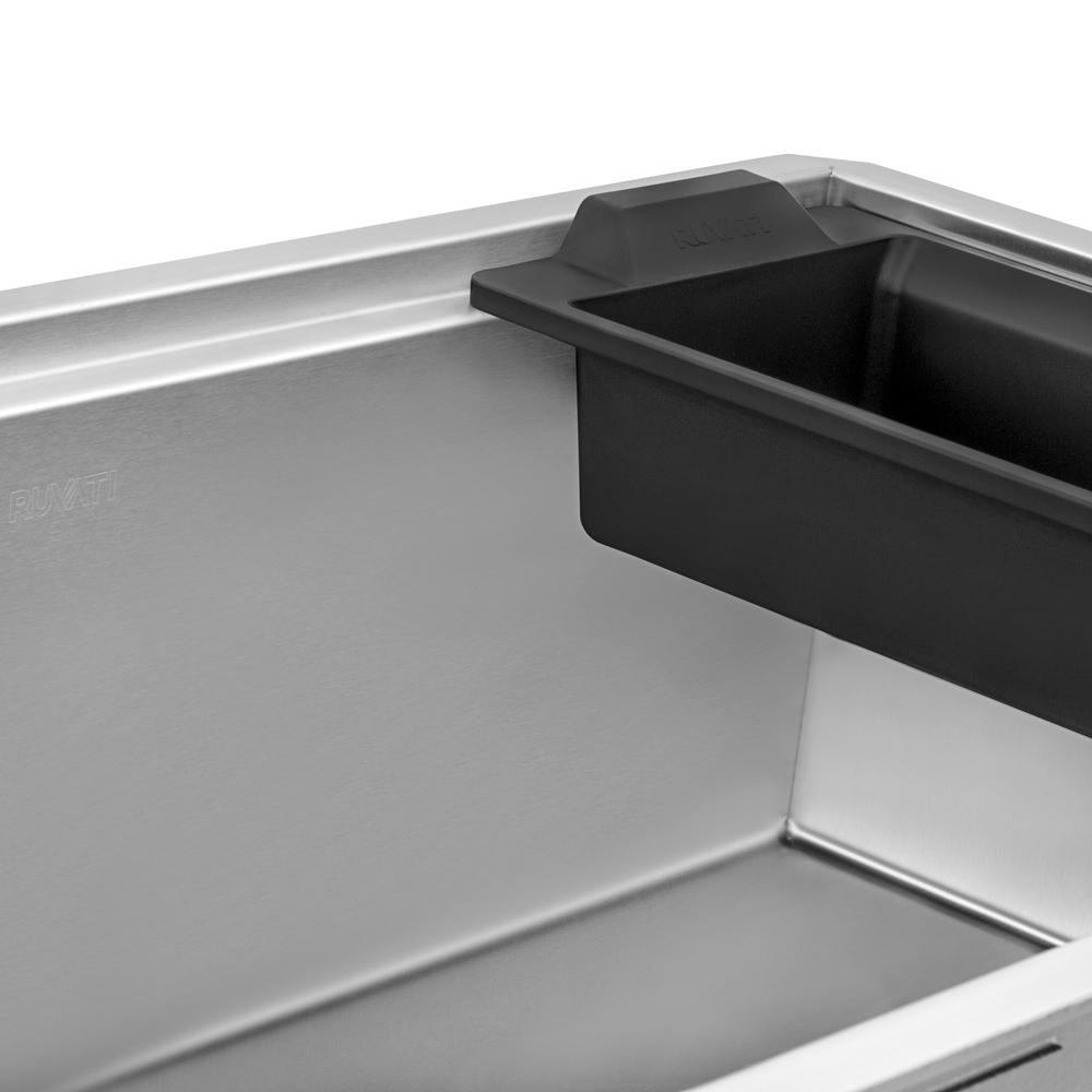 Ruvati 33-inch Slope Bottom Offset Drain Undermount 16 Gauge Kitchen Sink. Picture 23