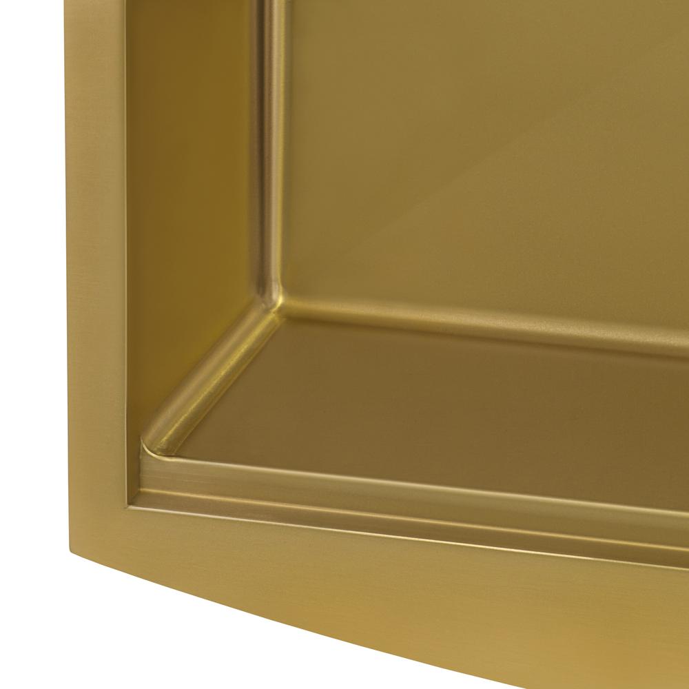 Ruvati 30-inch Matte Gold Workstation Apron-Front Brass Tone Kitchen Sink. Picture 8