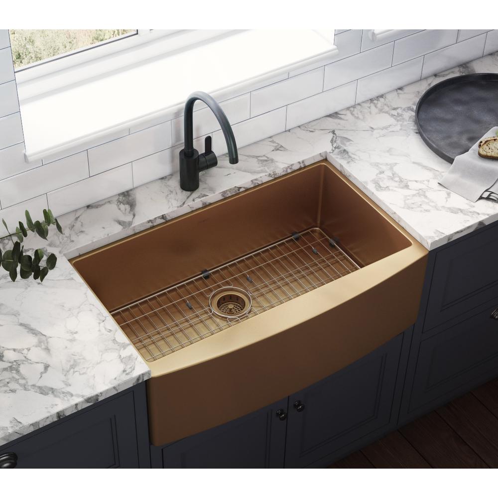 Ruvati 33-inch Apron-Front Farmhouse Kitchen Sink Single Bowl. Picture 10