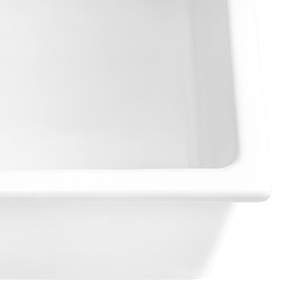 Ruvati 24-inch Fireclay Undermount / Drop-in Topmount Kitchen Sink Single Bowl. Picture 3