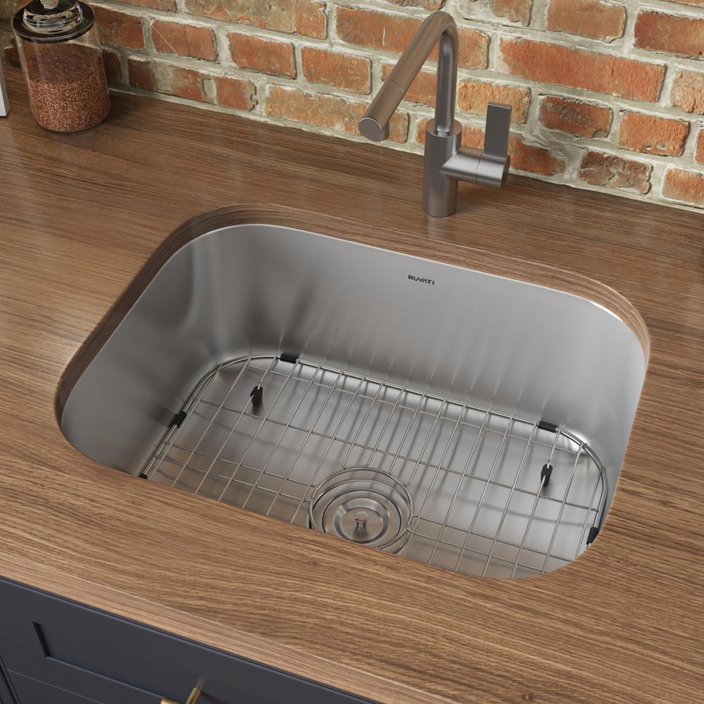 Ruvati 21-inch Undermount 16 Gauge Stainless Steel Kitchen Sink Single Bowl. Picture 2