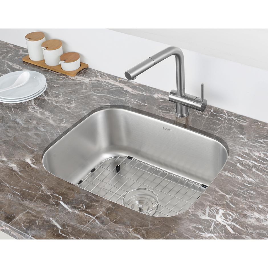 Ruvati 21-inch Undermount 16 Gauge Stainless Steel Kitchen Sink Single Bowl. Picture 4