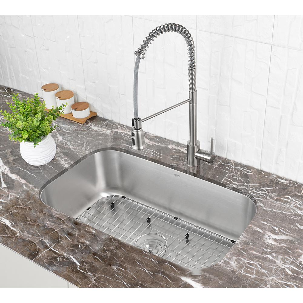 Ruvati 30-inch Undermount 16 Gauge Stainless Steel Kitchen Sink Single Bowl. Picture 7