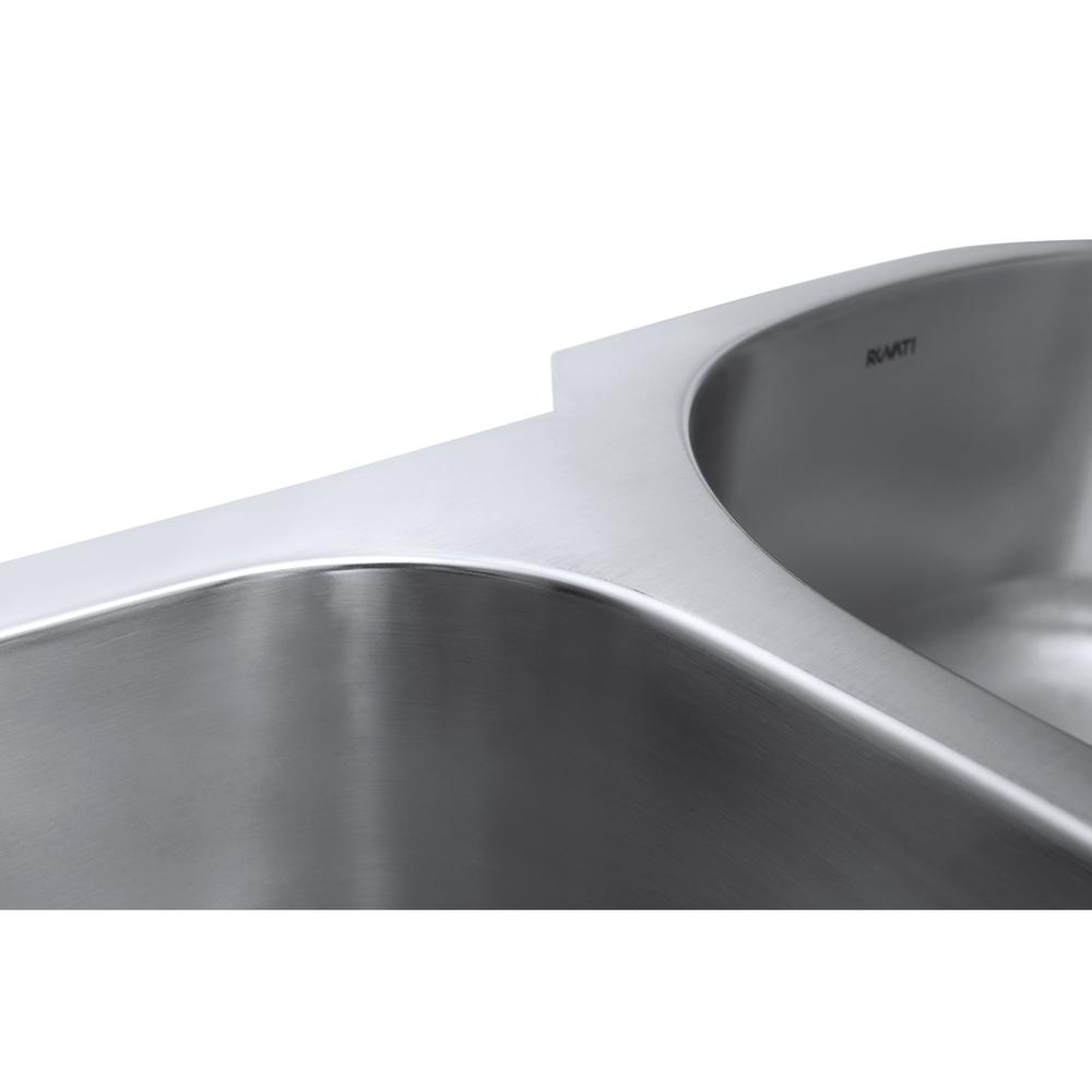 Ruvati 32-inch Undermount 40/60 Double Bowl 16 Gauge Kitchen Sink. Picture 11