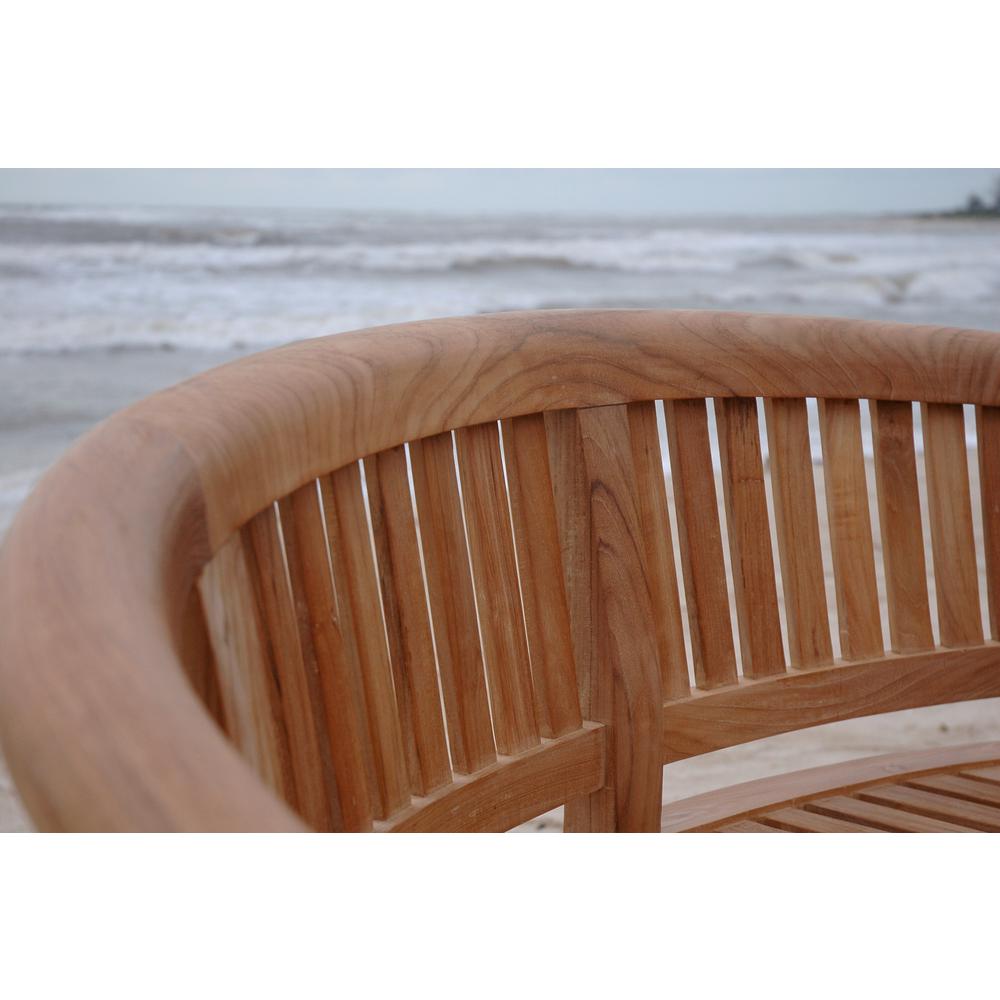 Curve 3 Seater Bench Extra Thick Wood. Picture 1