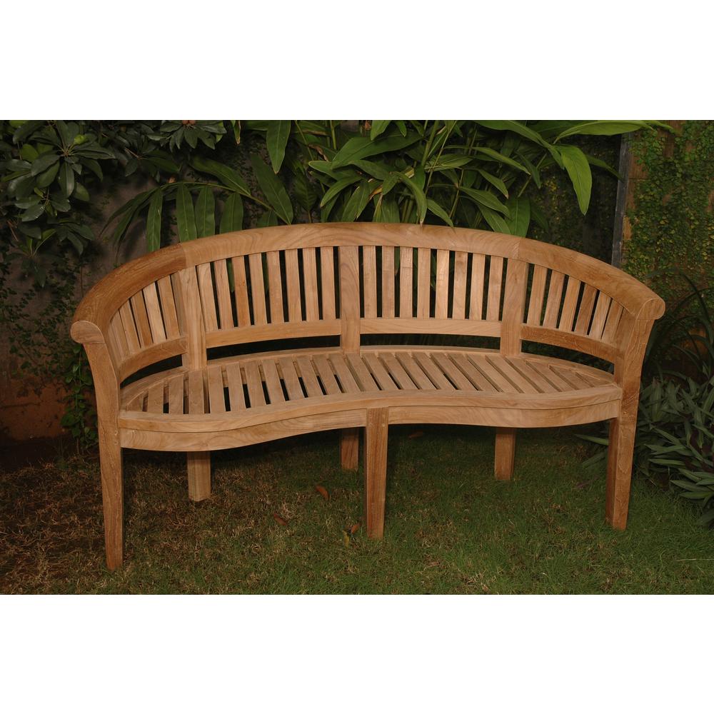 Curve 3 Seater Bench Extra Thick Wood. Picture 3