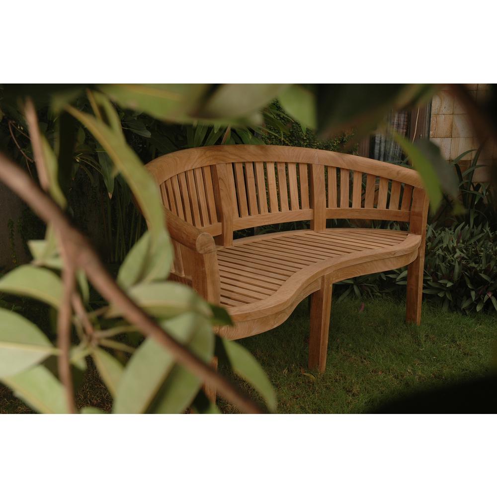 Curve 3 Seater Bench Extra Thick Wood. Picture 4