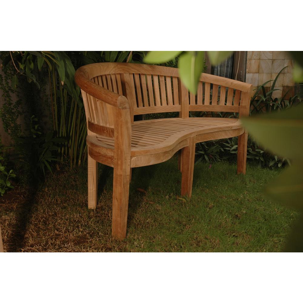 Curve 3 Seater Bench Extra Thick Wood. Picture 5