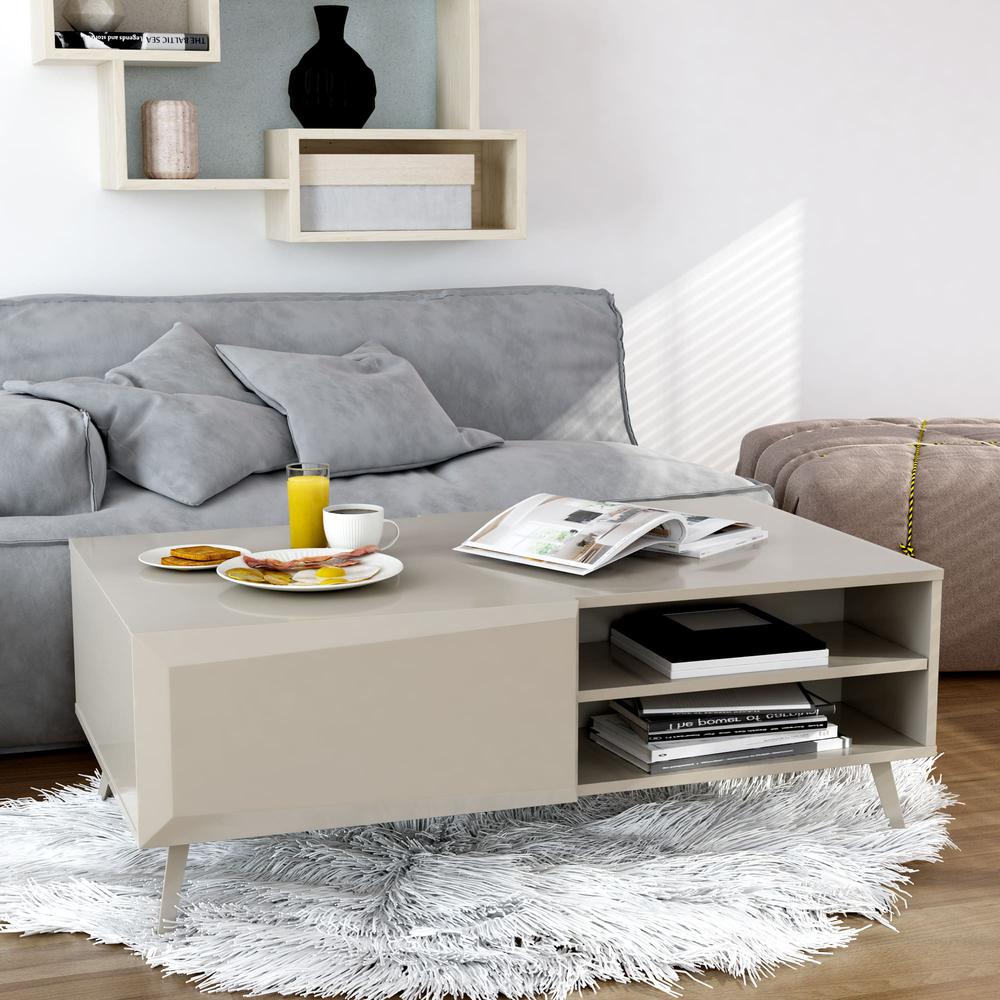 Altus 43" Coffee Table Gloss Grey. Picture 2