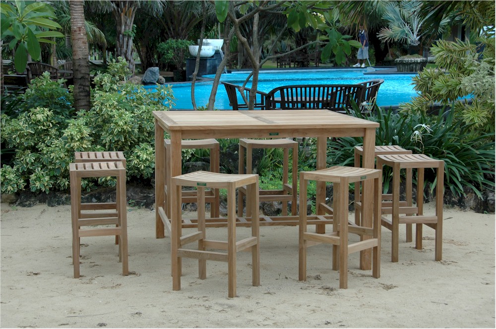 New Montego Chairs and Bar Table 9 Piece Set. Picture 1