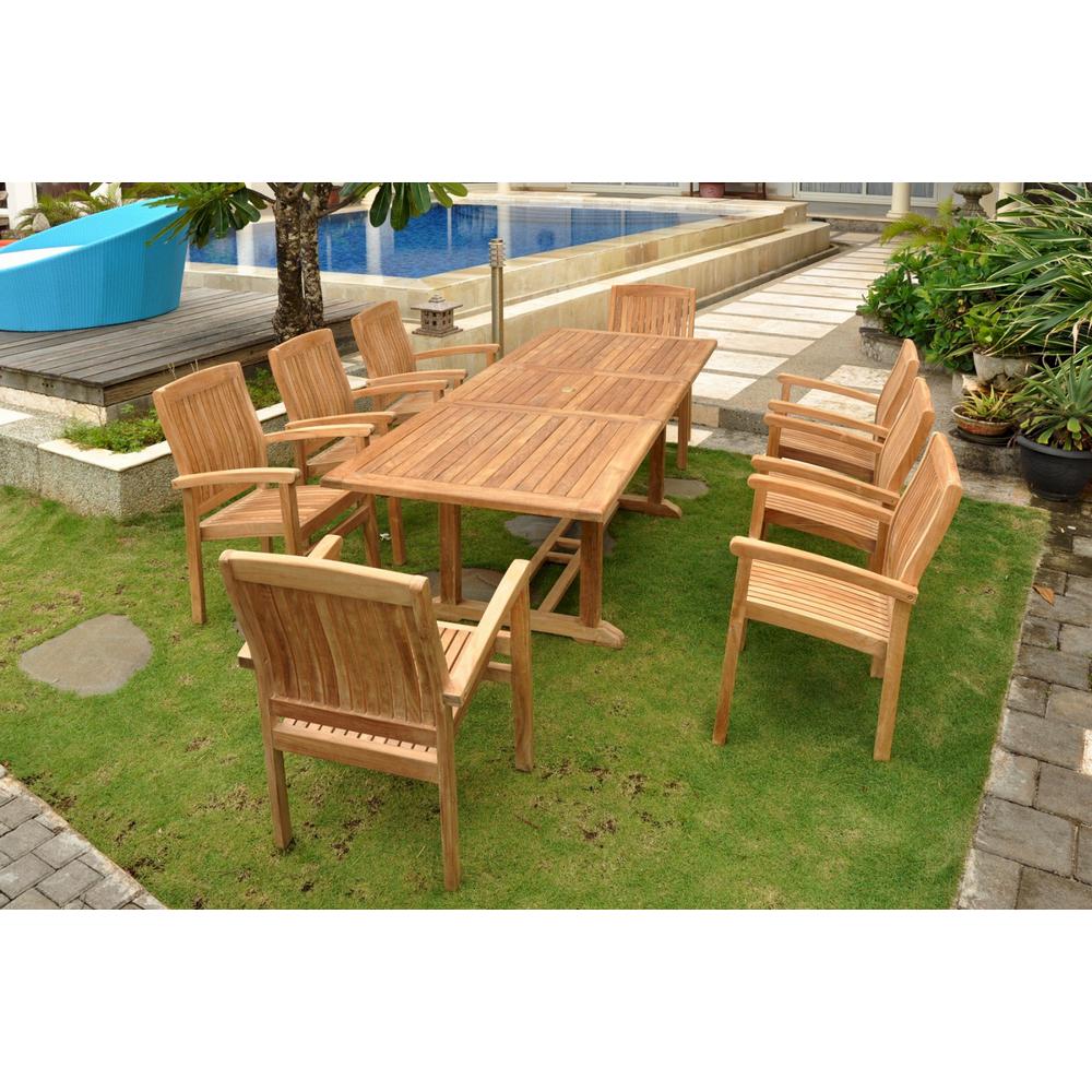 8-Foot Rectangular Extension Dining 9 Piece Set. Picture 1