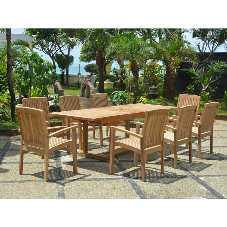 8-Foot Rectangular Extension Dining 9 Piece Set. Picture 2