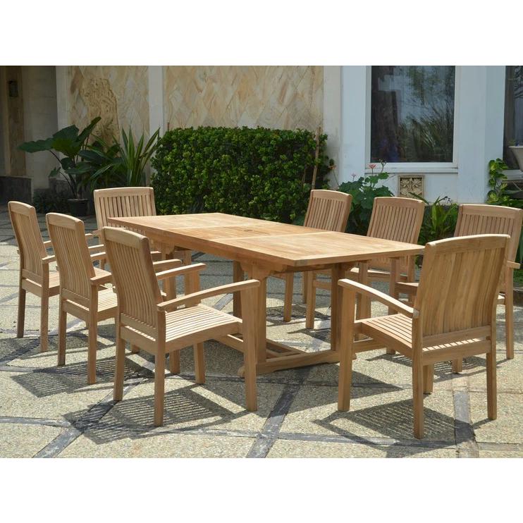 8-Foot Rectangular Extension Dining 9 Piece Set. Picture 3