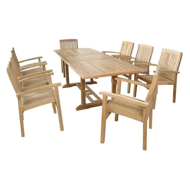 8-Foot Rectangular Extension Dining 9 Piece Set. Picture 4
