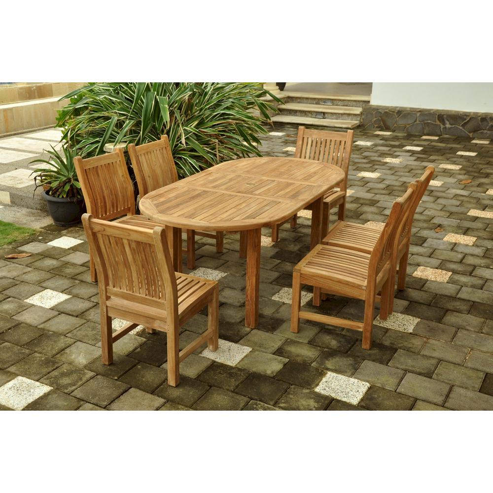 78" Oval Extension Dining 7 Piece Set. Picture 1