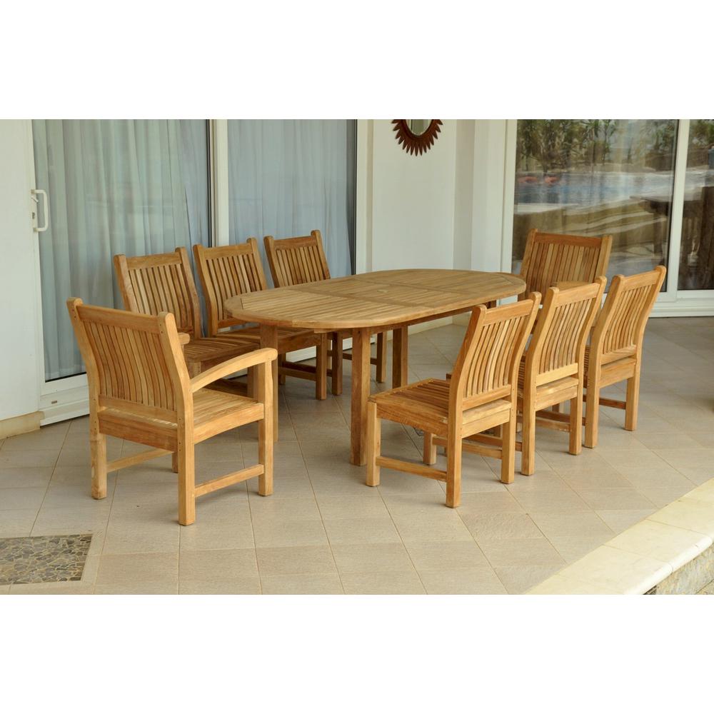 78" Oval Extension Dining 9 Piece Set. Picture 1