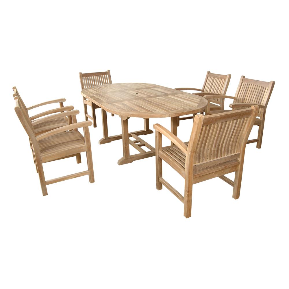 87" Oval Extension Dining 7 Piece Set. Picture 3