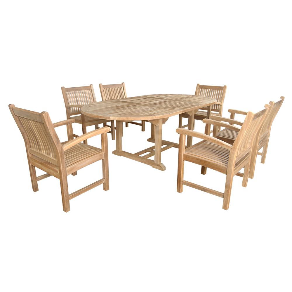 87" Oval Extension Dining 7 Piece Set. Picture 2
