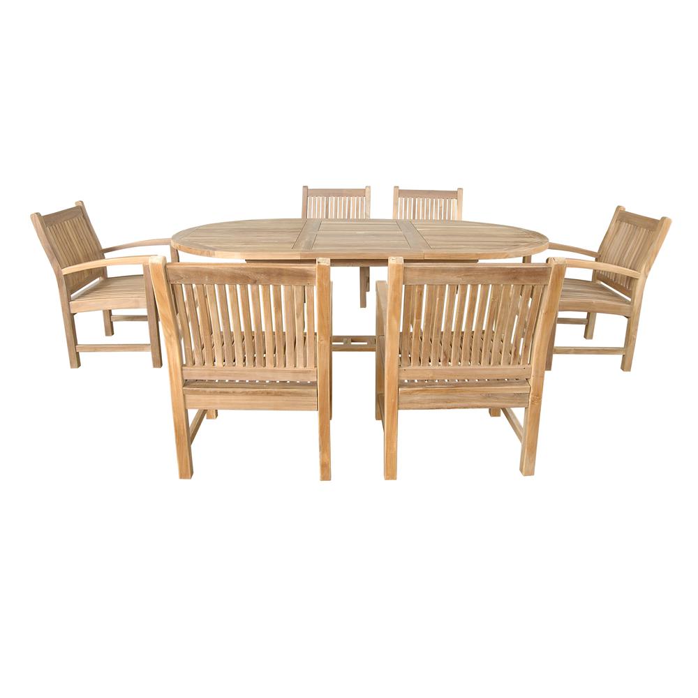 87" Oval Extension Dining 7 Piece Set. Picture 4