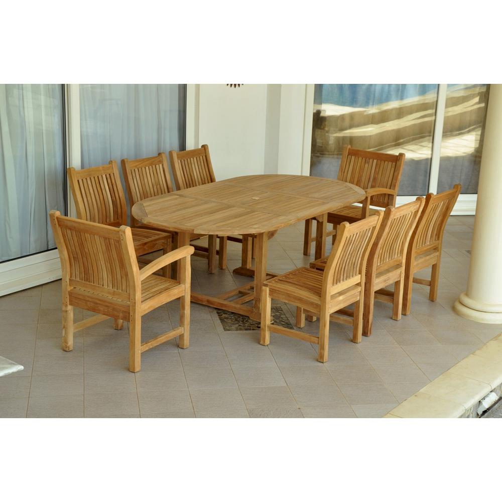 87" Oval Extension Dining 9 Piece Set. Picture 1