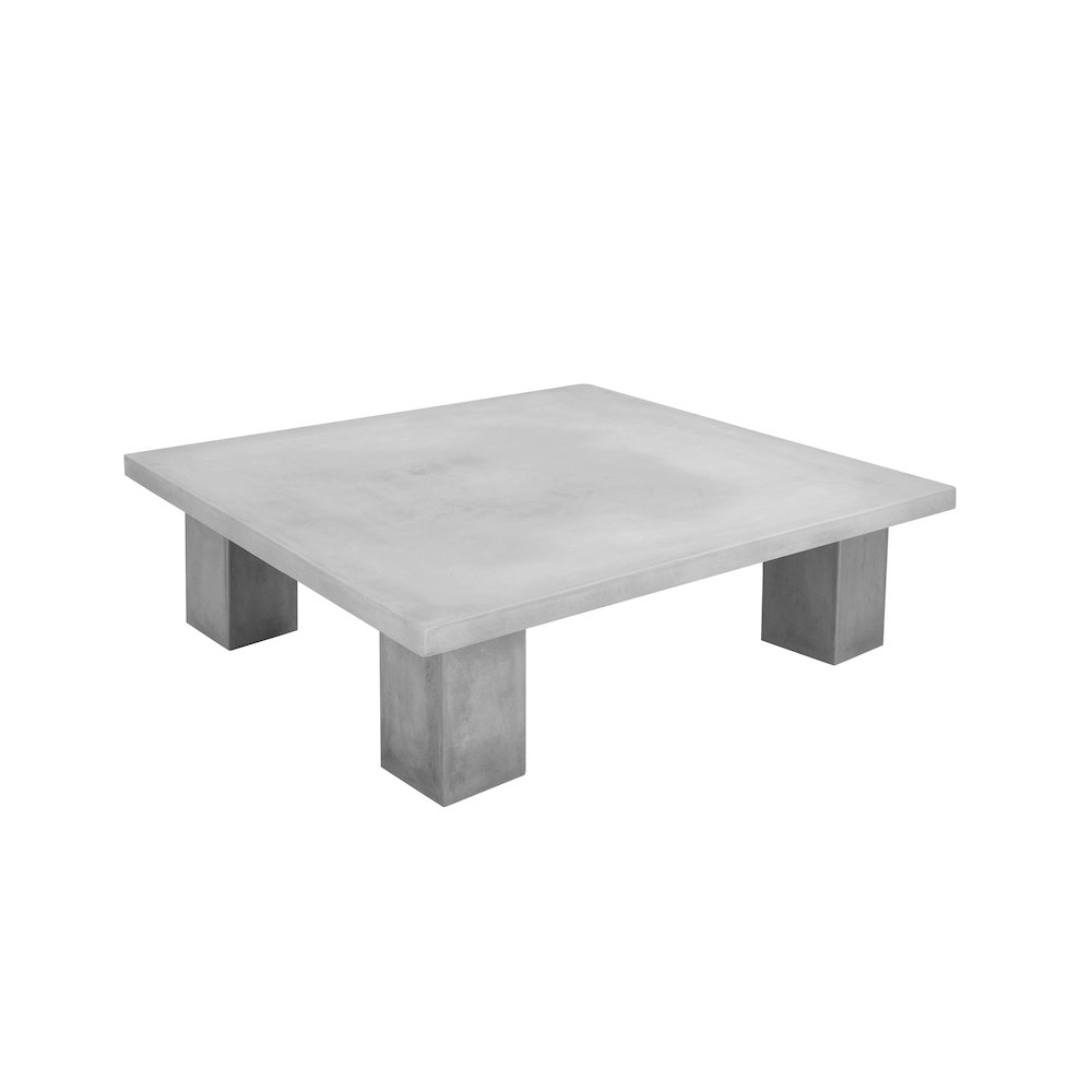 Ella Square Coffee Table Large In Ivory Concrete. Picture 2
