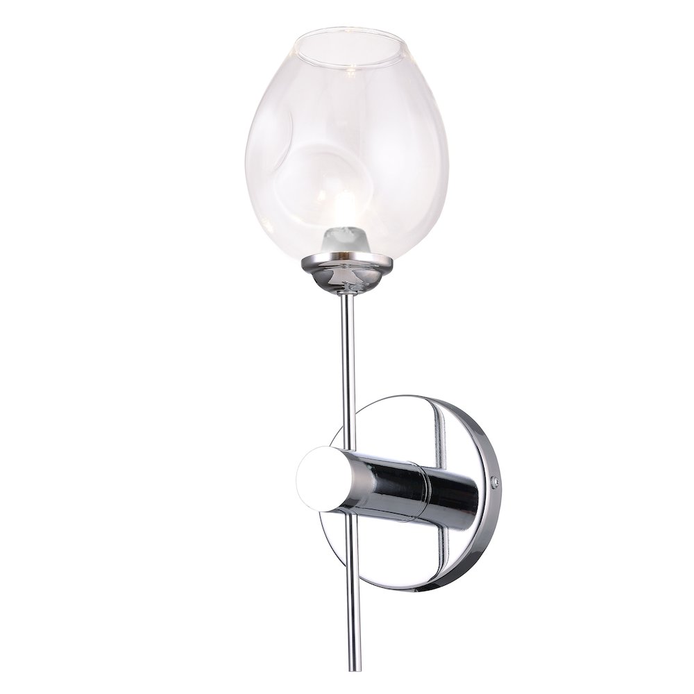 1 Light Wall Sconce, Polished Chrome with Clear Glass. Picture 1