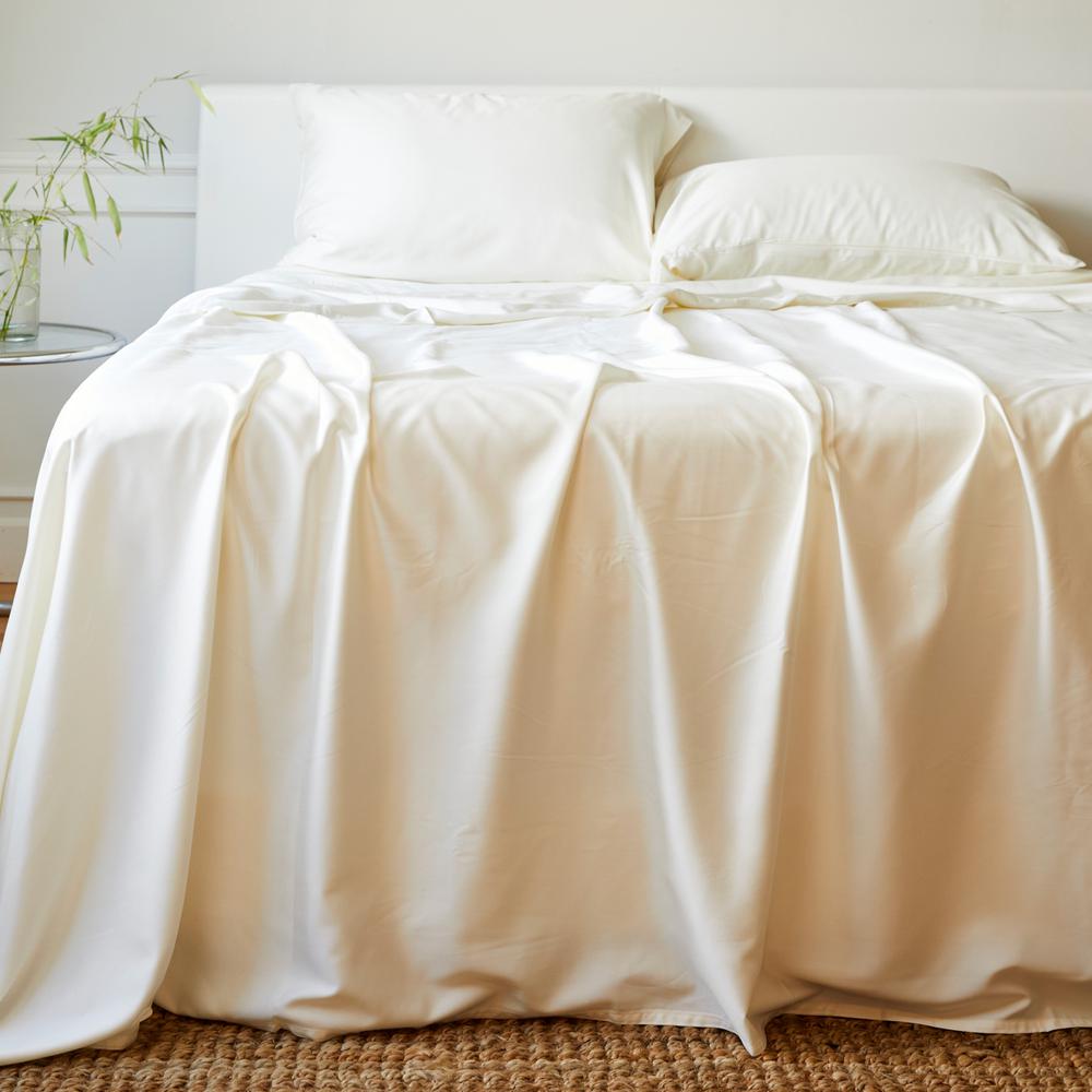 BedVoyage Luxury 100% viscose from Bamboo Bed Sheet Set, Twin XL - Ivory. Picture 2