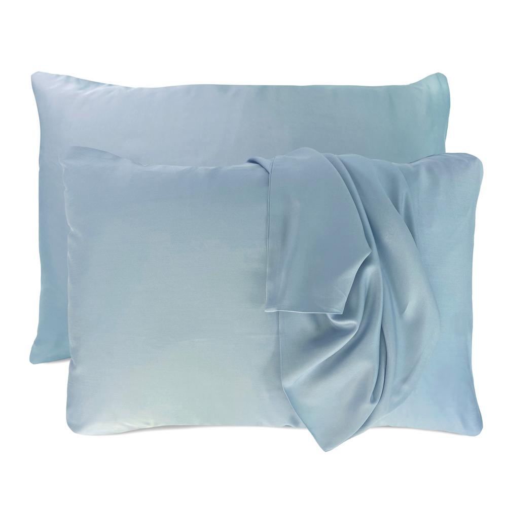 BedVoyage Luxury 100% viscose from Bamboo Pillowcase Set, Standard - Sky. Picture 1