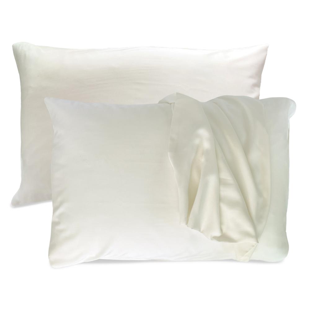 BedVoyage Luxury 100% viscose from Bamboo Pillowcase Set, King - Ivory. Picture 1