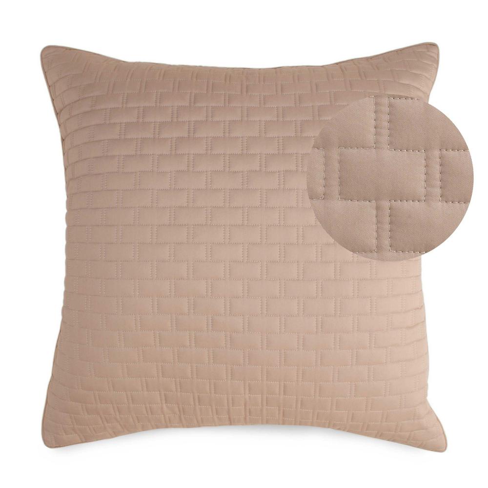 BedVoyage Luxury 100% viscose from Bamboo Quilted Euro Sham, 1pc - Champagne. Picture 1