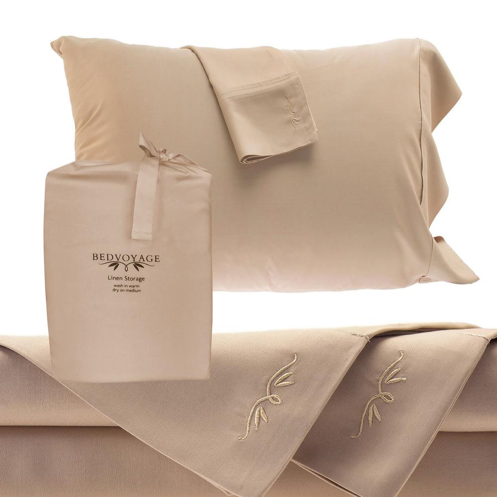 Bamboo Sheet Set, Champagne, Split King. Picture 2