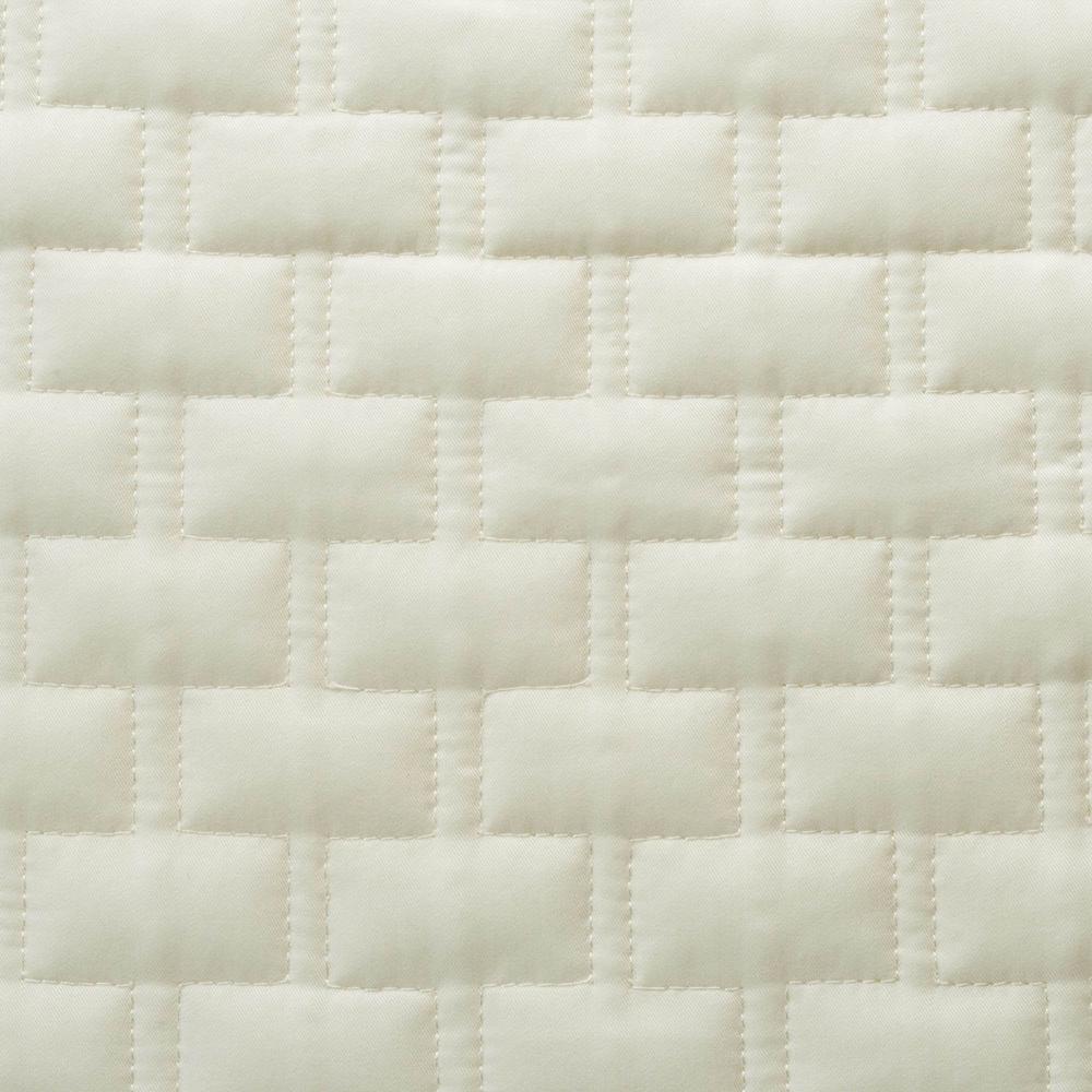 BedVoyage Luxury 100% viscose from Bamboo Quilted Decorative Pillow - Ivory (sham with pillow insert). Picture 5