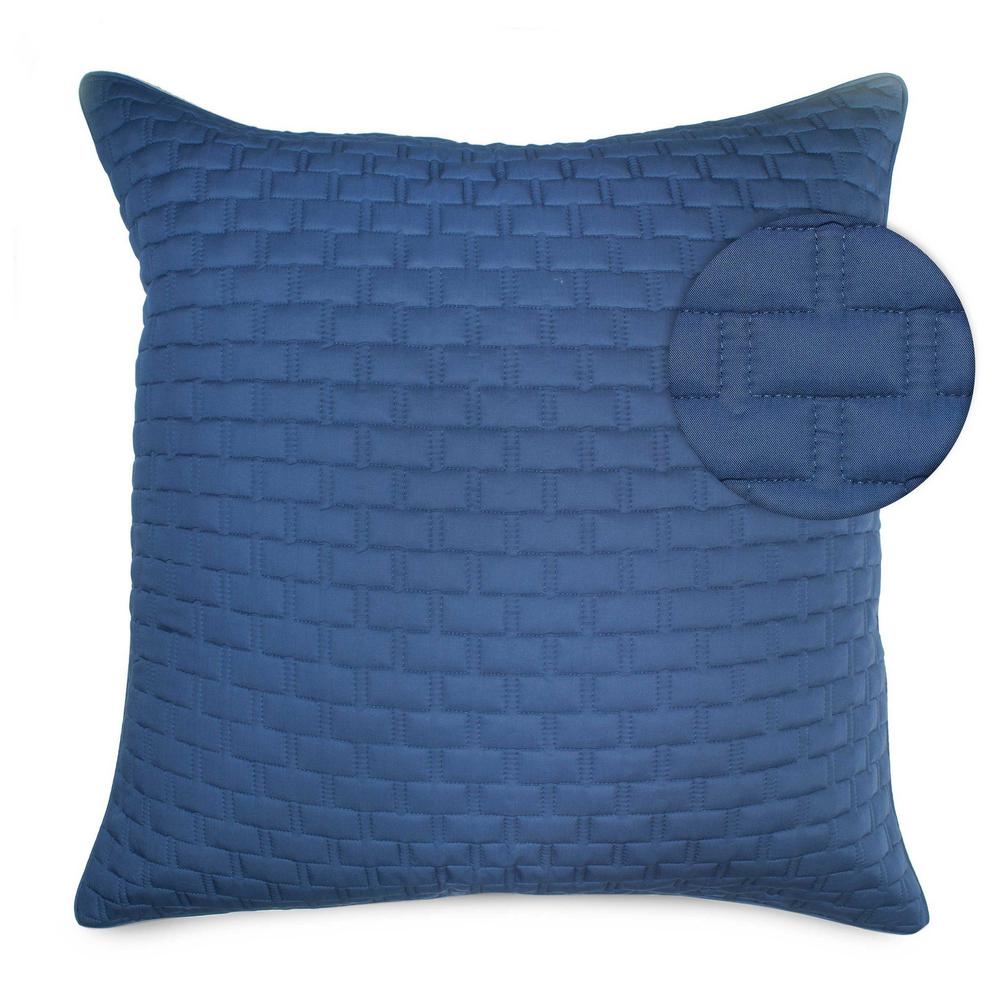 BedVoyage Luxury 100% viscose from Bamboo Quilted Euro Sham, 1pc - Indigo. Picture 1