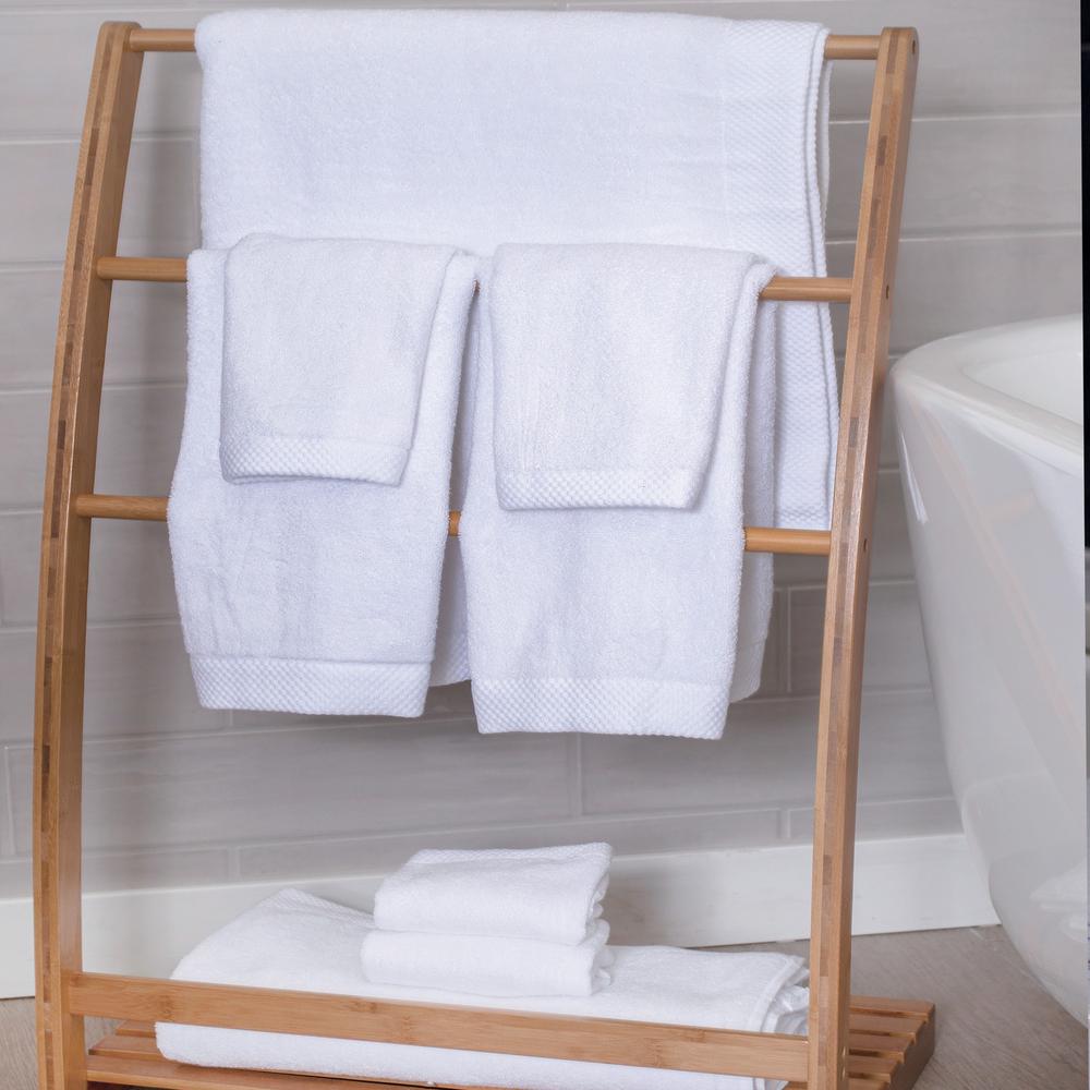 BedVoyage Luxury viscose from Bamboo Cotton Towel Set 8pc - White. Picture 2