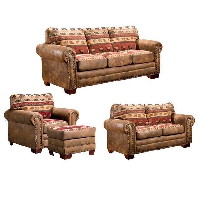 4 Pc Set with Sleeper, Brown/Red. Picture 1