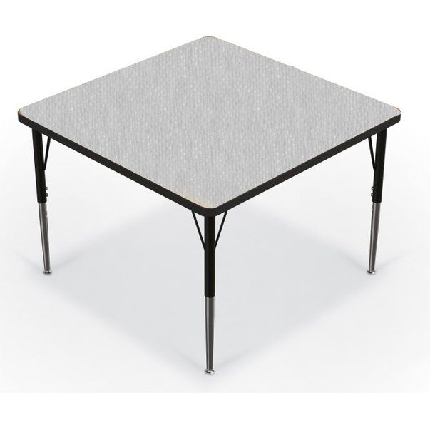 Activity Table - 36" Square - Gray Nebula Top Surface - Black Edgeband. Picture 1