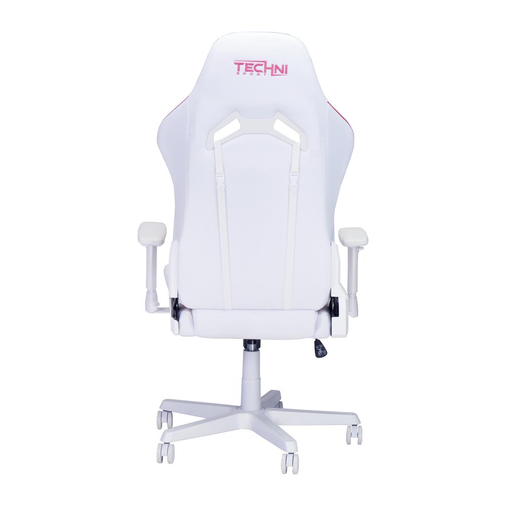 Techni Sport Echo Gaming Chair - White with Pink. Picture 2