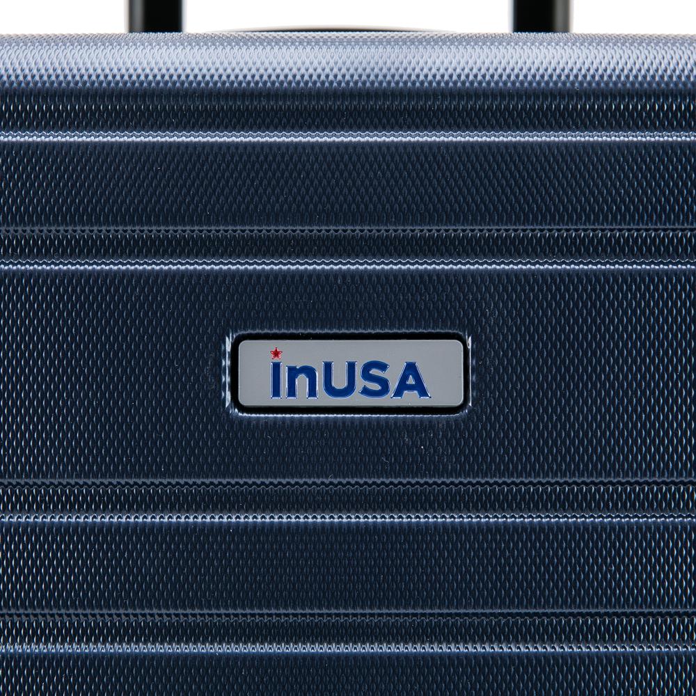 InUSA Deep lightweight hardside spinner 24 inch Blue. Picture 1