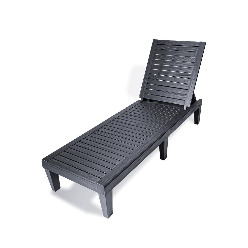 OSLO Patio Reclining Sun lounger Black - SET OF 2. Picture 3