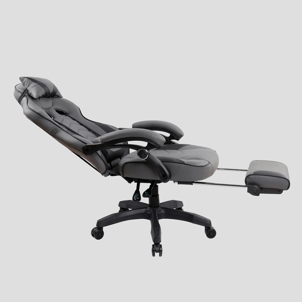 Reclining PU Leather Executive Office Chair with Footrest. Picture 20