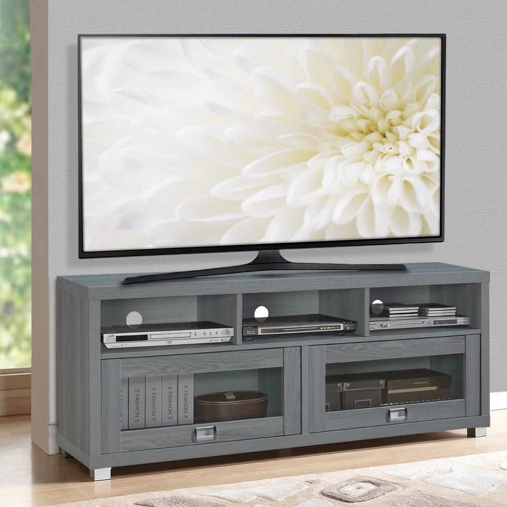 Durbin TV Stand for TVs up to 60in, Grey. Picture 15