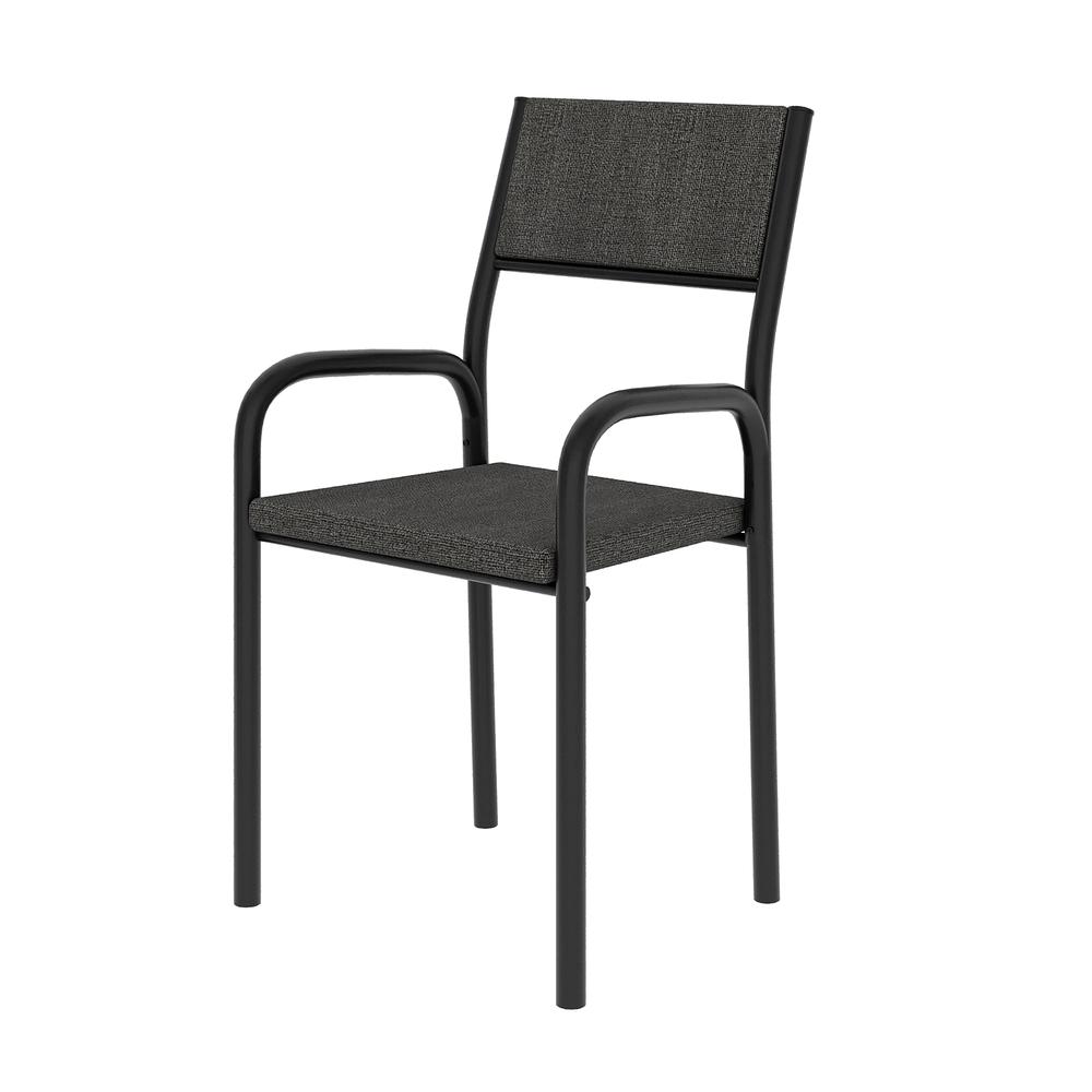 Techni Mobili Office Visiting Chair with metal frame, Black. Picture 19
