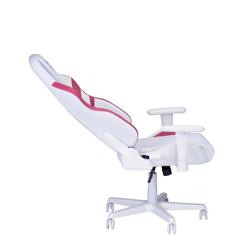Techni Sport Echo Gaming Chair - White with Pink. Picture 7