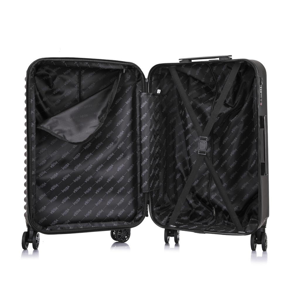 InUSA Ally lightweight hardside spinner 3 piece luggage set  20'',24'', 28'' Black. Picture 3