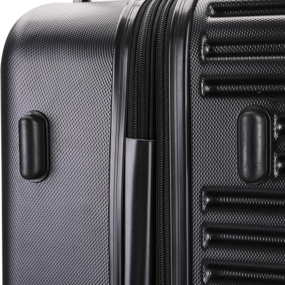 InUSA Ally lightweight hardside spinner 3 piece luggage set  20'',24'', 28'' Black. Picture 7