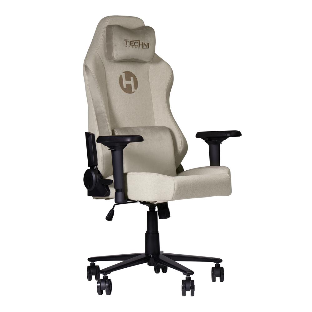 Techni Sport Fabric Gaming Chair - Beige. Picture 1