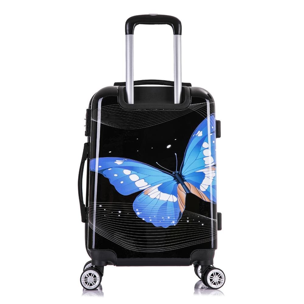 InUSA Prints Lightweight Hardside Spinner 20 inch Black Butterfly. Picture 5