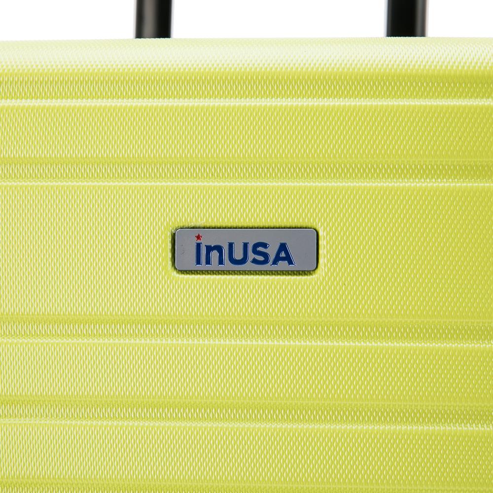 InUSA Deep lightweight hardside spinner 3 piece luggage set  20'',24'', 28'' Green. Picture 3